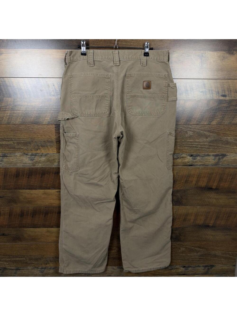 Carhartt B151 DKH Khaki Canvas Work Pants 34x30 Relaxed Fit